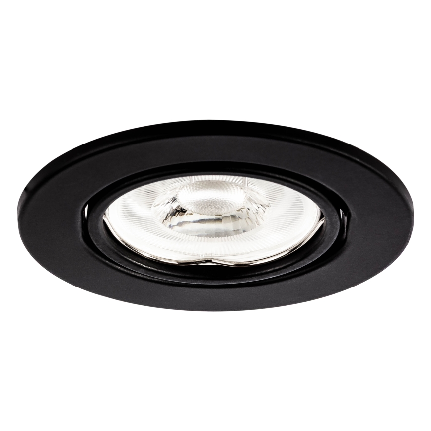 Luminária de embutir para teto 1xGU10/MR16/10W/230V, diâmetro 9 cm, preta