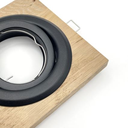 Luminária de embutir TOBBY 1xGU10/20W/230V 11,5x11,5 cm carvalho/preto