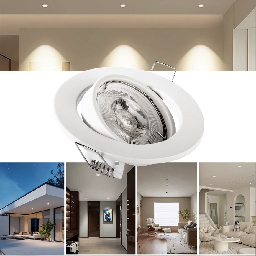 Luminária de encastrar 1xGU10/MR16/10W/230V Ø 9 cm branca