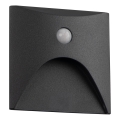 Luminária de escada LED com sensor de movimento e crepuscular EXIN LED/2,5W/230V 3000K IP65 antracite quadrada