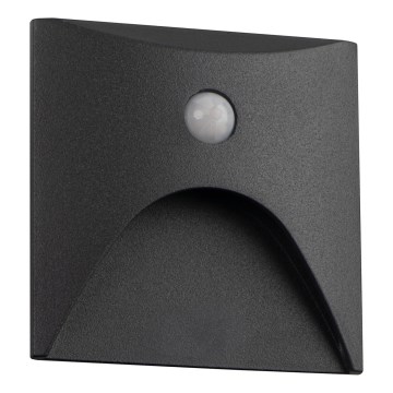 Luminária de escada LED com sensor de movimento e crepuscular EXIN LED/2,5W/230V 3000K IP65 antracite quadrada