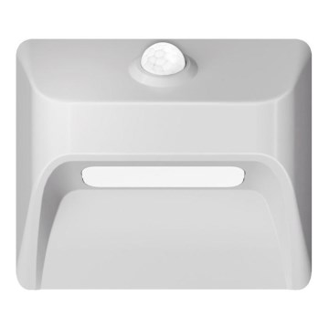 Luminária de escada recarregável LED com sensor de movimento e sensor crepuscular STEP LIGHT LED/0,3W/3,7V 2200 mAh IP53 branca