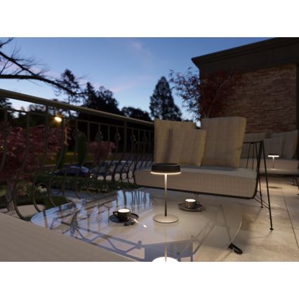 Lâmpada de mesa LED dimerizável recarregável por energia solar VIVIEN LED/3W/5V 2700K 1600 mAh IP54 preta