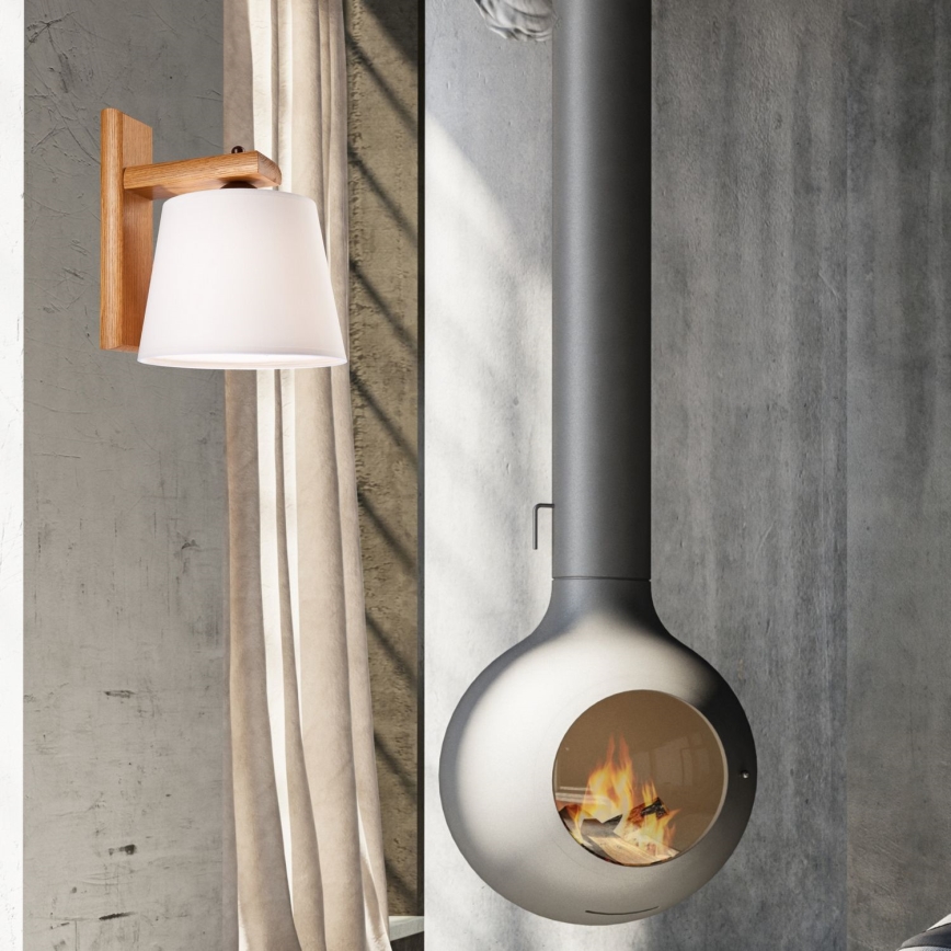 Luminária de parede 1xE27/60W/230V carvalho