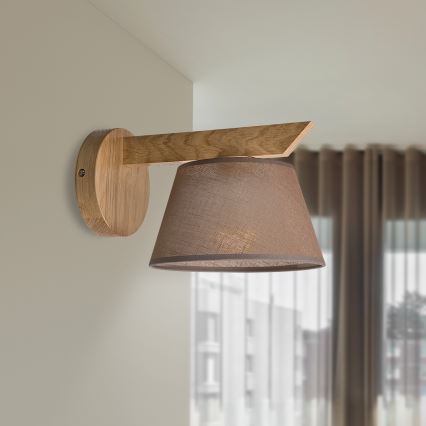 Luminária de parede ANTONIO 1xE14/40W/230V carvalho
