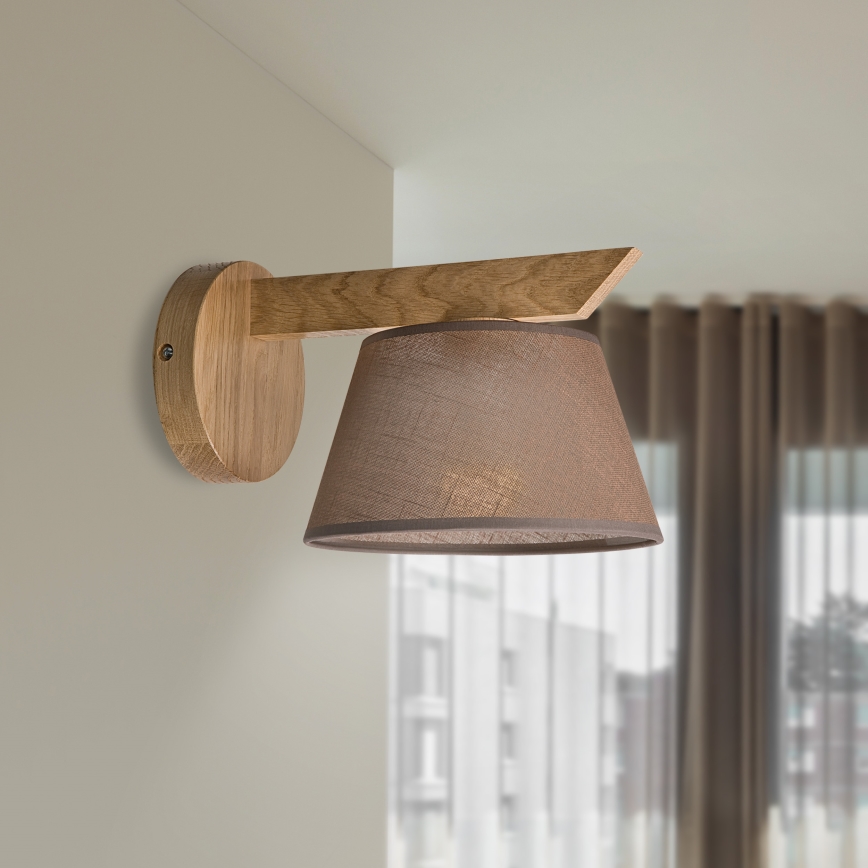 Luminária de parede ANTONIO 1xE14/40W/230V carvalho