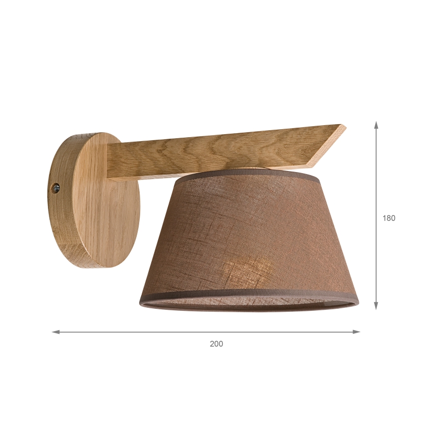 Luminária de parede ANTONIO 1xE14/40W/230V carvalho