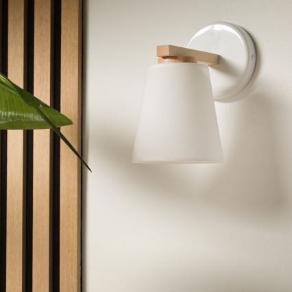 Luminária de parede ELLIE 1xE27/60W/230V faia