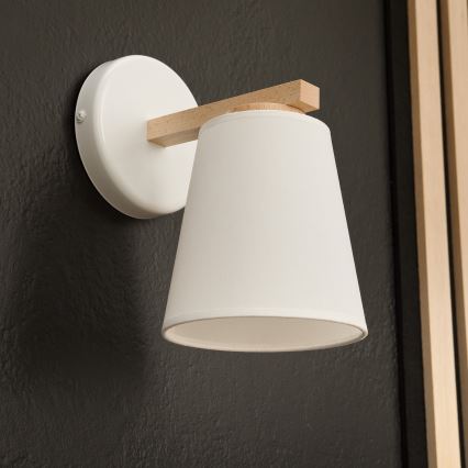 Luminária de parede ELLIE 1xE27/60W/230V faia