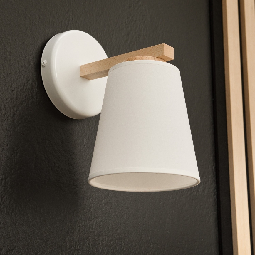 Luminária de parede ELLIE 1xE27/60W/230V faia