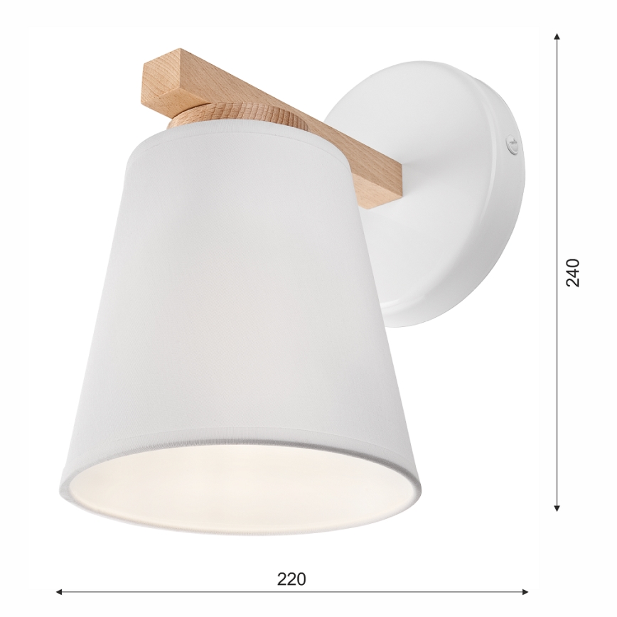 Luminária de parede ELLIE 1xE27/60W/230V faia