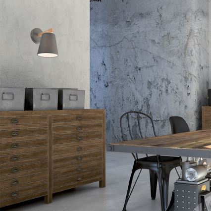 Luminária de parede ELLIE 1xE27/60W/230V faia