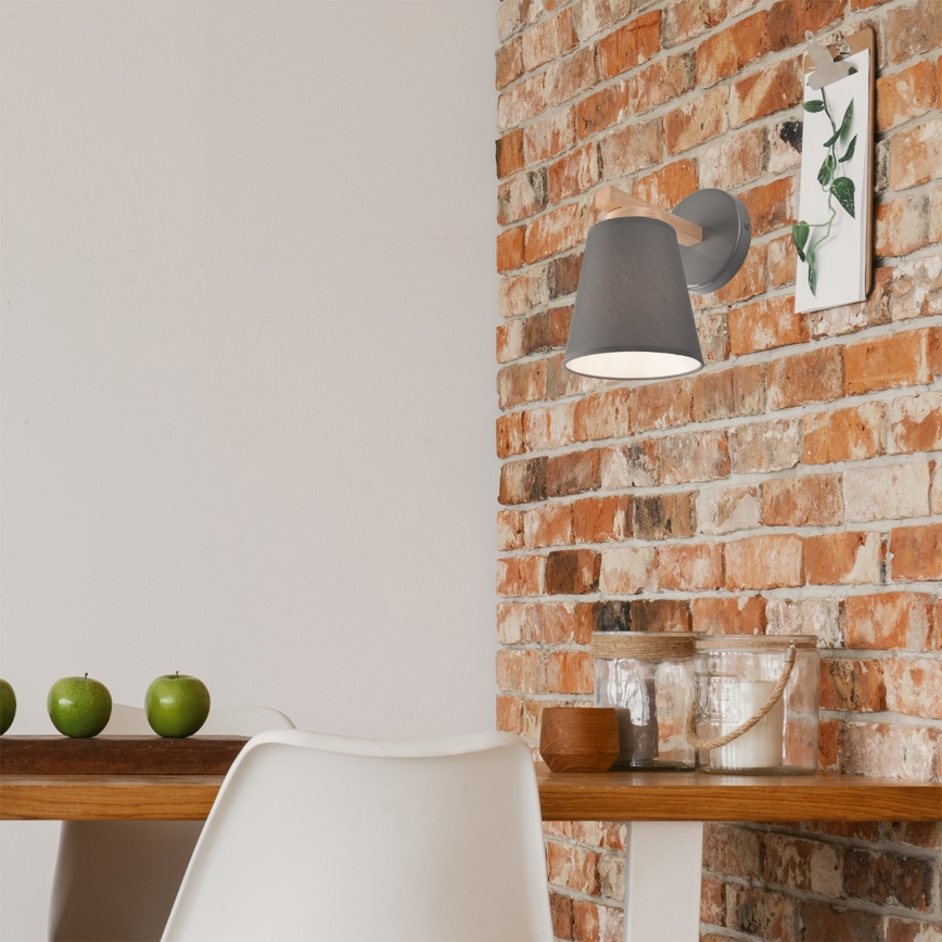 Luminária de parede ELLIE 1xE27/60W/230V faia