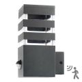 Luminária de parede exterior com sensor TEKSAS 1xE27/12W/230V IP44 antracite