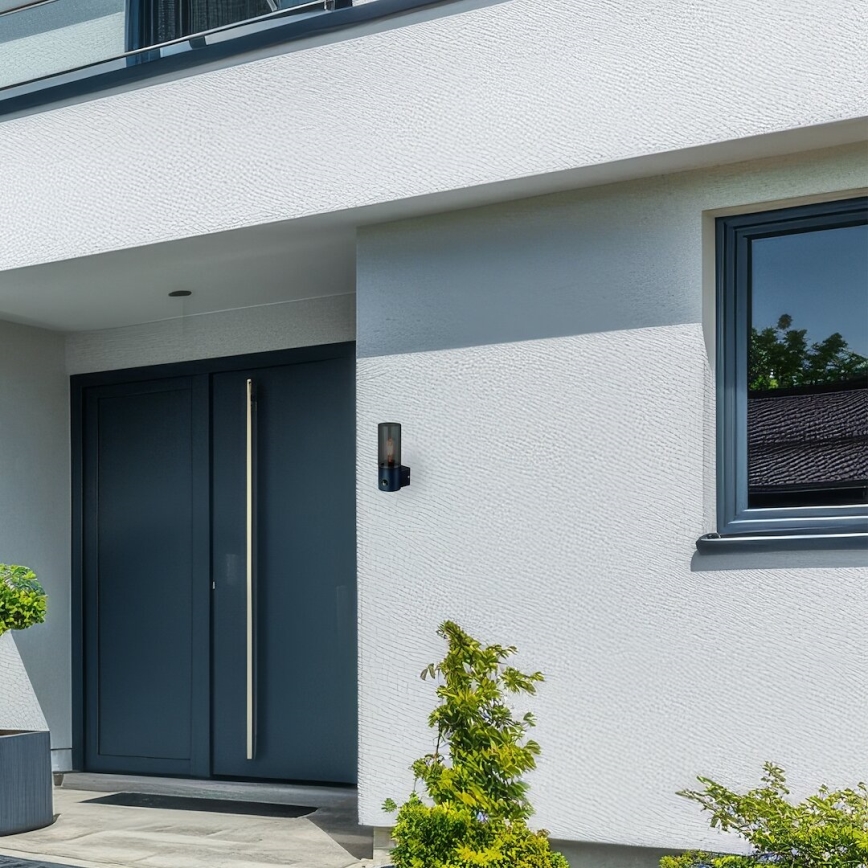 Luminária de parede exterior com sensor de movimento HARLEM 1xE27/60W/230V IP44 preta