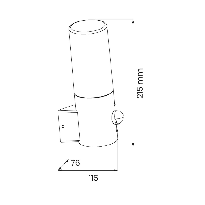 Luminária de parede exterior com sensor de movimento HARLEM 1xE27/60W/230V IP44 preta
