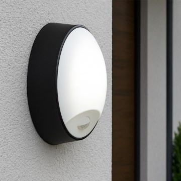 Luminária de parede exterior LED regulável com sensor de movimento LED/15/18/20W/230V 3000K/4000K/6500K IP65 preta/branca