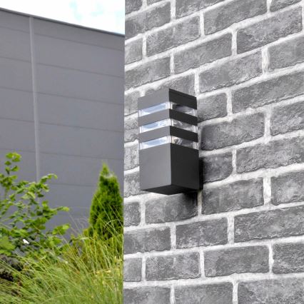 Luminária de parede exterior TEKSAS 1xE27/12W/230V IP44 antracite