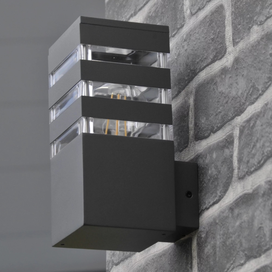 Luminária de parede exterior TEKSAS 1xE27/12W/230V IP44 antracite