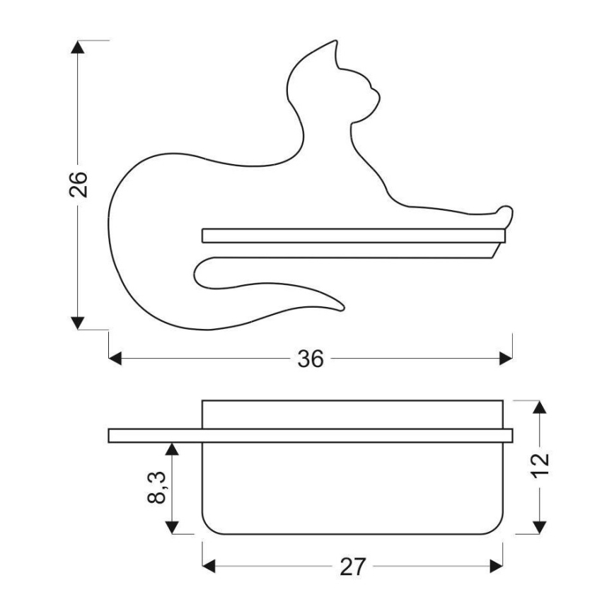 Luminária de parede infantil LED com prateleira GATO PRETO LED/5W/230V,