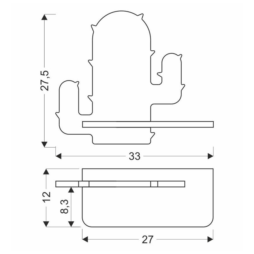 Luminária de parede infantil LED com prateleira CACTUS LED/4W/230V verde/madeira,