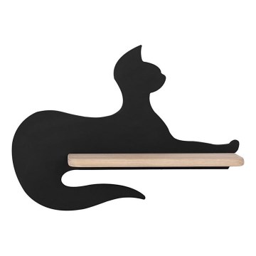 Luminária de parede infantil LED com prateleira GATO PRETO LED/5W/230V,