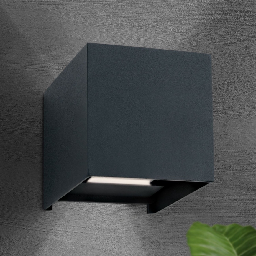 Luminária de parede LED exterior CUBE 2xLED/3W/230V IP54 antracite