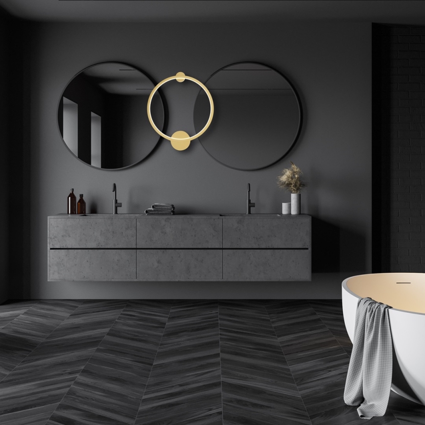 Luminária de parede LED SATURNO LED/25W/230V diâmetro 50 cm IP44 dourada