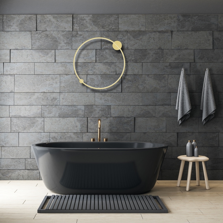 Luminária de parede LED SATURNO LED/46W/230V diâmetro 80 cm IP44 dourada