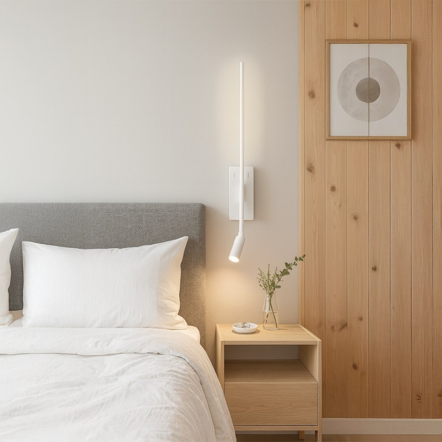 Luminária de parede LED TORCH LED/6W/230V + LED/3W branca