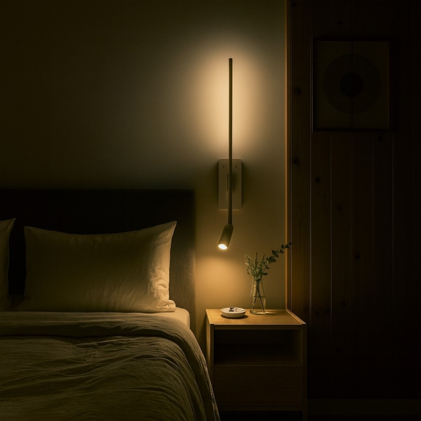 Luminária de parede LED TORCH LED/6W/230V + LED/3W branca