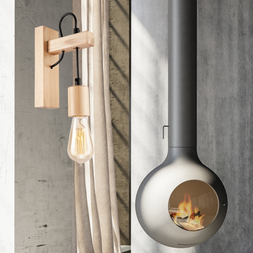 Luminária de parede LEON 1xE27/60W/230V faia