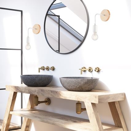 Luminária de parede ORAZIO 1xE27/60W/230V faia