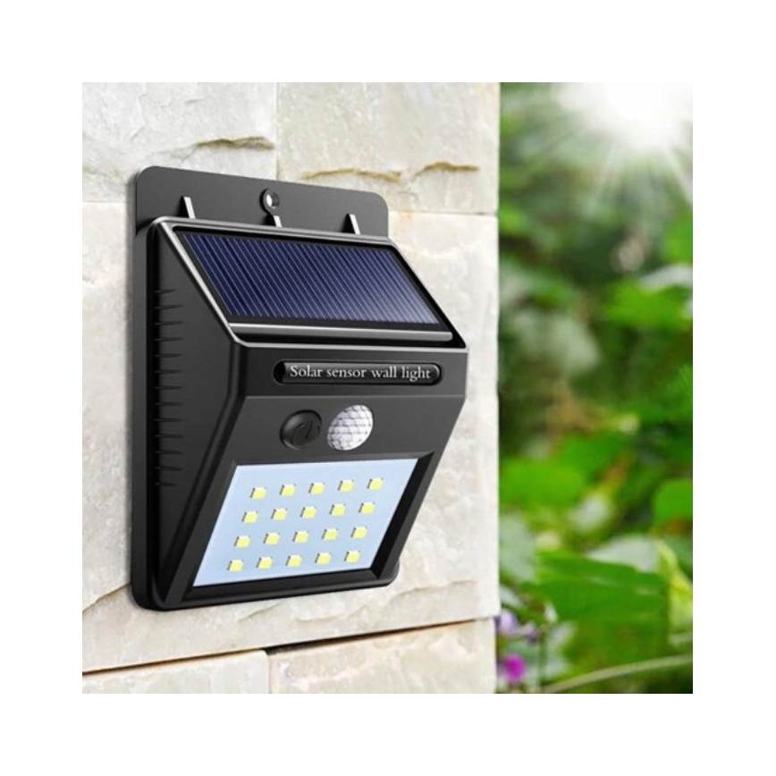 Luminária de parede solar LED com sensor LED/0,55W/3,7V 1200 mAh IP65