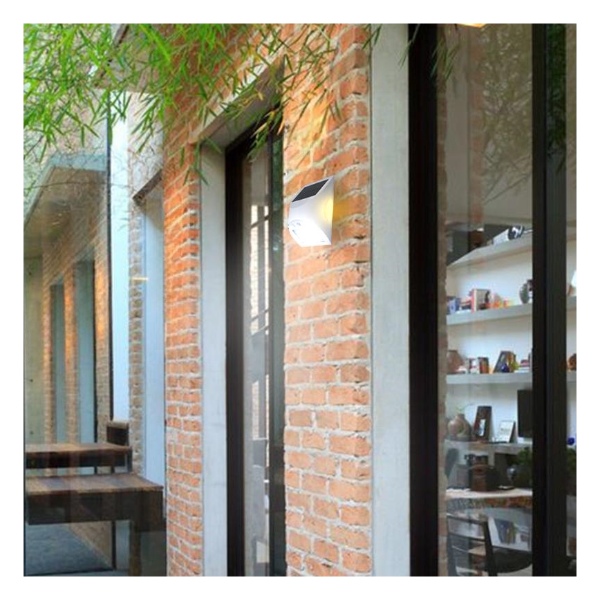 Luminária de parede solar com sensor LED/3W/3,7V 3000/4000K 1200 mAh IP54 branca