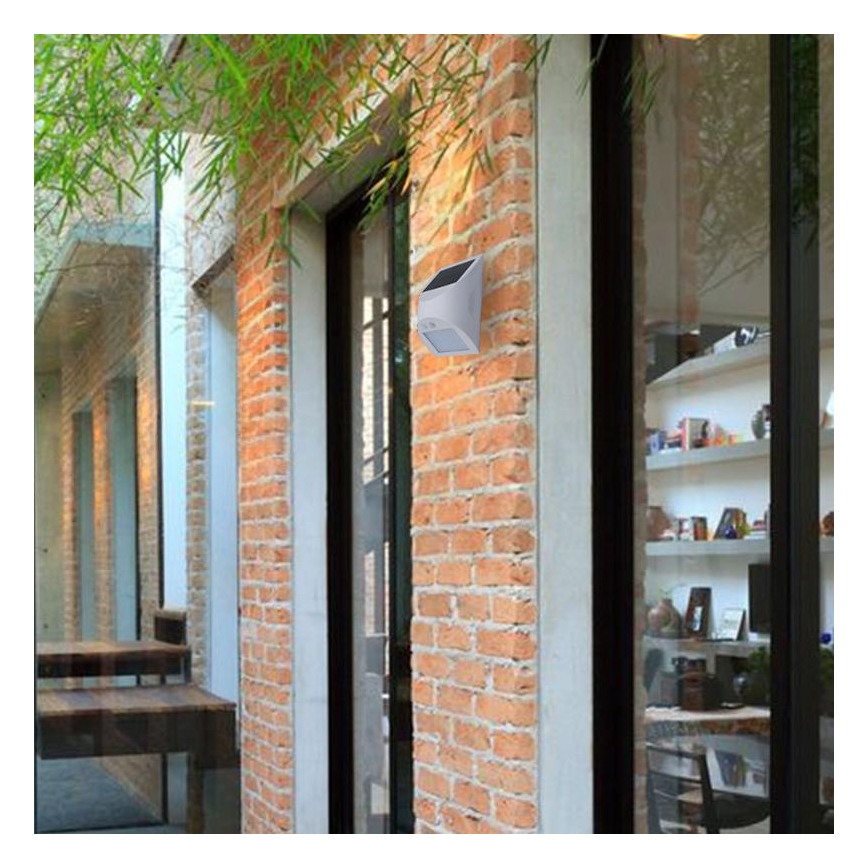 Luminária de parede solar com sensor LED/3W/3,7V 3000/4000K 1200 mAh IP54 branca