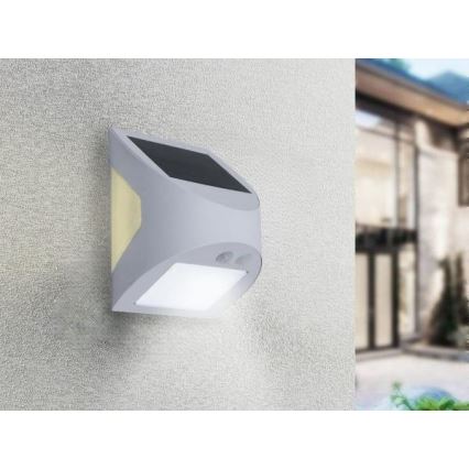 Luminária de parede solar com sensor LED/3W/3,7V 3000/4000K 1200 mAh IP54 branca