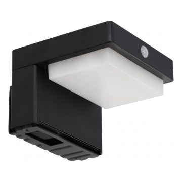 Luminária de parede solar LED com sensor LED/5W/3,7V 2000 mAh IP44 preta
