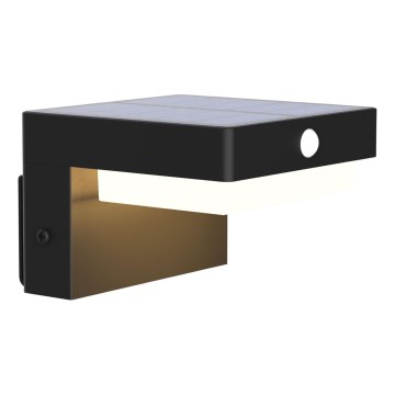 Luminária de parede solar LED com sensor MALI LED/4,5W/3,7V 2000 mAh IP44 preta