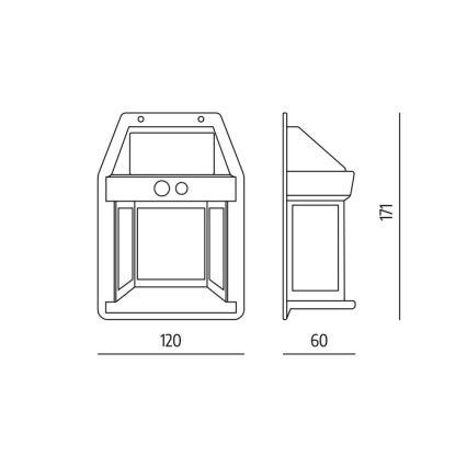 Luminária de parede solar LED com sensor OMVIA LED/3,7V 3000K IP44 1200 mAh