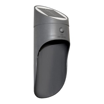 Luminária de parede solar LED com sensor PALESA LED/1W/3,7V IP65 1800 mAh cinza