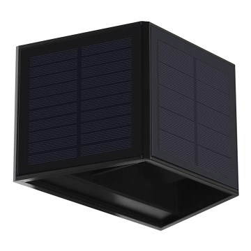 Luminária de Parede Solar LED WINGS LED/2W/1200 mAh 3,7V 3000K IP54 preta