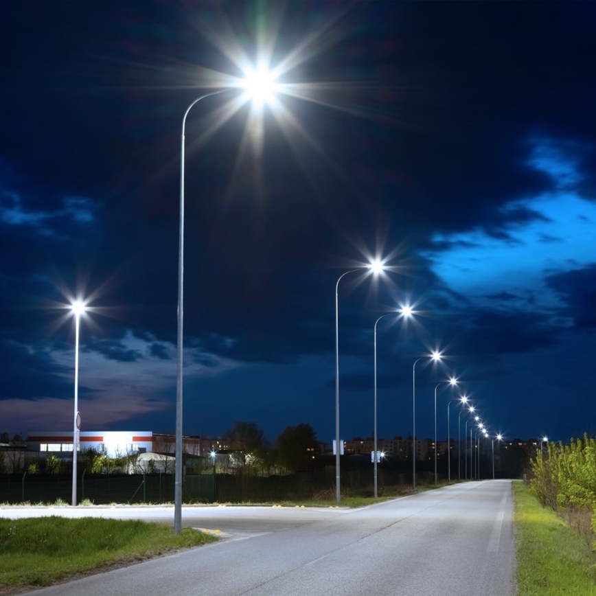 Luminária de rua LED regulável com sensor crepuscular e painel solar LED/200W/20000 mAh 6500K IP65 cinzento