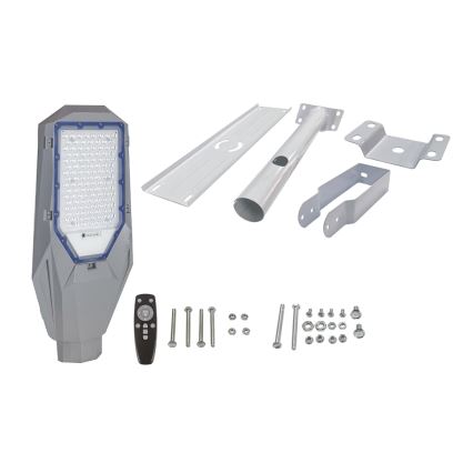 Luminária de rua LED regulável com sensor crepuscular e painel solar LED/200W/20000 mAh 6500K IP65 cinzento