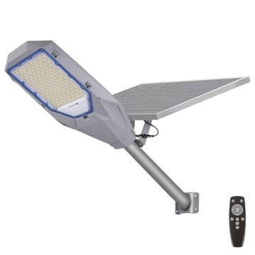 Luminária de rua LED regulável com sensor crepuscular e painel solar LED/200W/20000 mAh 6500K IP65 cinzento