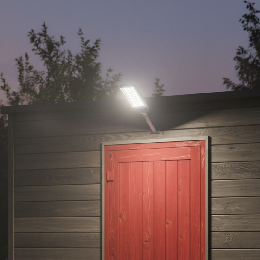 Lâmpada de rua solar LED regulável com sensor VENICE LED/200W/3,2V 12000 mAh IP65 preta + controlo remoto