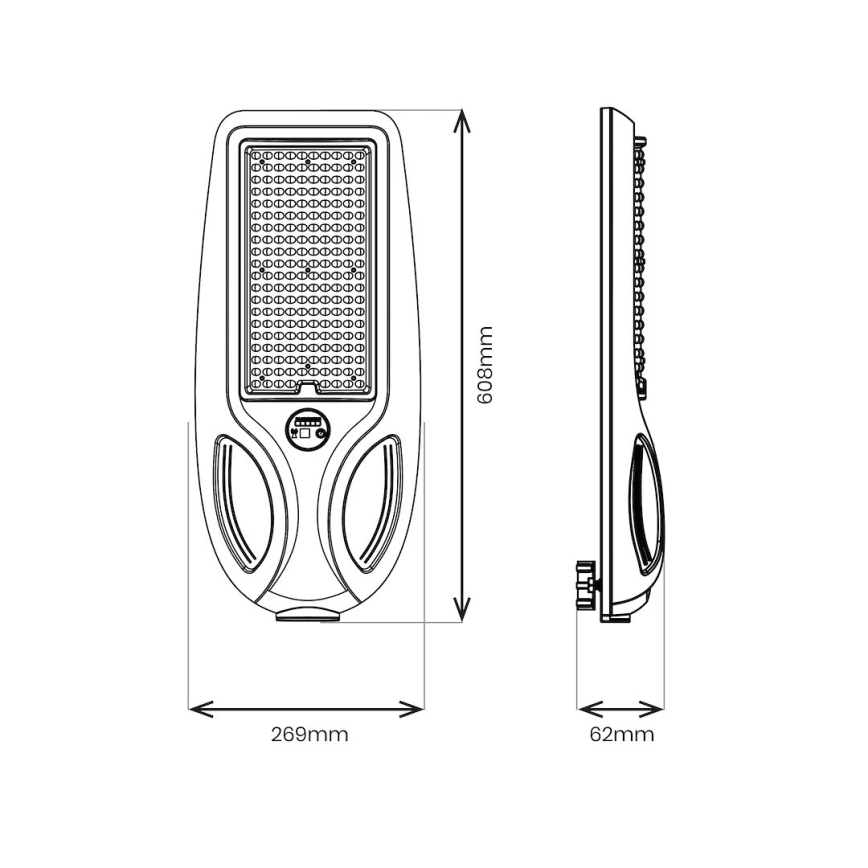 Lâmpada de rua solar LED regulável com sensor VENICE LED/200W/3,2V 12000 mAh IP65 preta + controlo remoto