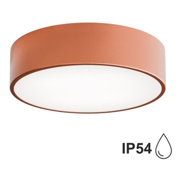 Luminária de tecto para casa de banho com sensor CLEO, 2xE27/24W/230V, Ø 30 cm, acabamento em cobre, IP54