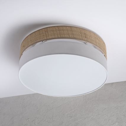 Luminária de tecto SIRJA BOHO 2xE27/15W/230V Ø 45 cm bege/branca