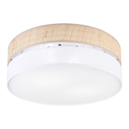 Luminária de tecto SIRJA BOHO 2xE27/15W/230V Ø 45 cm bege/branca